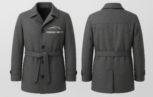 Trench Coat — Gray (front & back)
